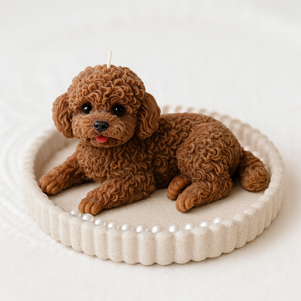 Toy Poodle Candle