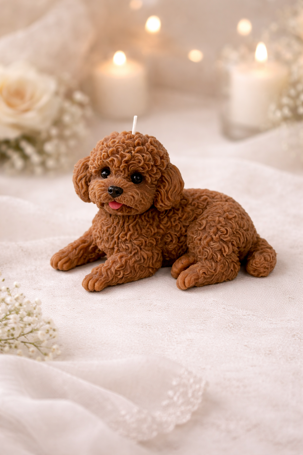 Toy Poodle Candle